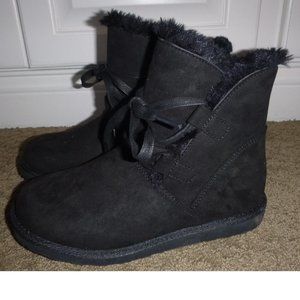 Womens Falls Creek CALLISTA Faux Suede Boots Size 7 Black Lace Up NWT